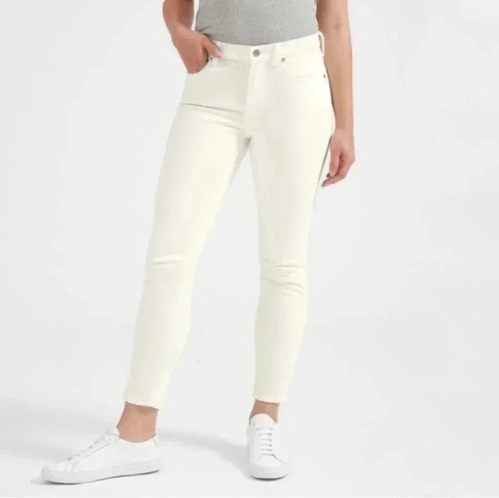 Everlane The Mid Rise Skinny Crop Bone(Off White) Denim Jeans(27)